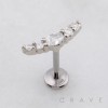 MULTI BEZEL CZ ROUND CURVED ARCH LINE THREADLESS (PUSH IN) 316L SURGICAL STEEL LABRET SET